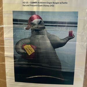 Disney Oogie Boogie with Red Santa Hat and Gift